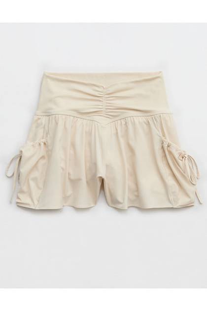 OFFLINE By Aerie Real Me Ruched Pocket Flowy Short Cake Batter