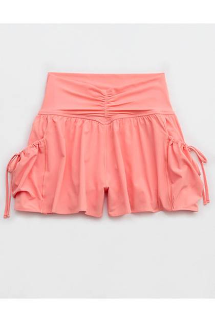 OFFLINE By Aerie Real Me Ruched Pocket Flowy Short Wild Peach