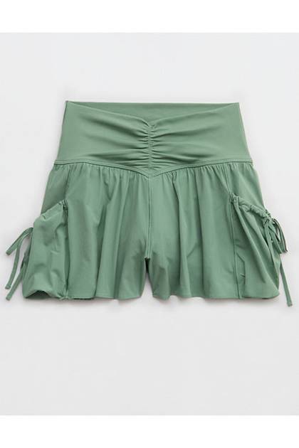 OFFLINE By Aerie Real Me Ruched Pocket Flowy Short Hiker Olive