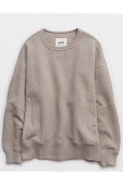 Aerie Go-To Sweatshirt Heathered Taupe
