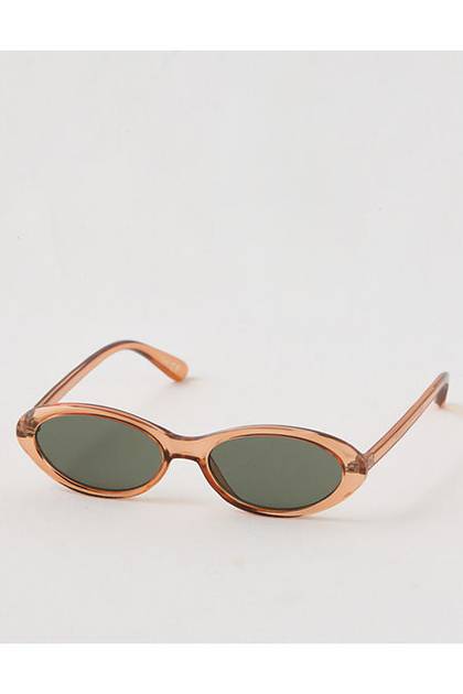 Aerie Skinny Oval Sunglasses Brown