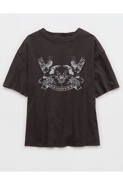 Aerie Relaxed T-Shirt Smoked Gray
