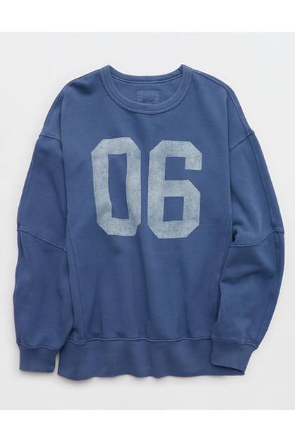 Aerie Go-To Sweatshirt Marbled Blue
