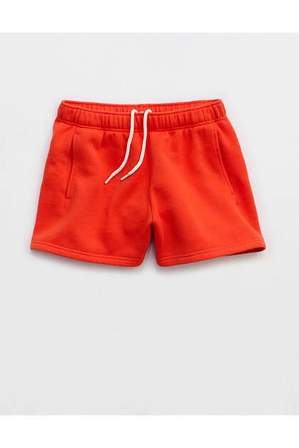 OFFLINE By Aerie 3" Cloud Fleece Short Orange Flare