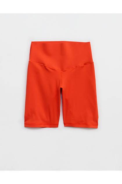 OFFLINE By Aerie Real Me XTRA Hold Up! Lift High Waisted 7" Bike Short Orange Flare