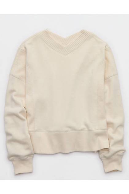 Aerie Après-Chill Sweatshirt Natural