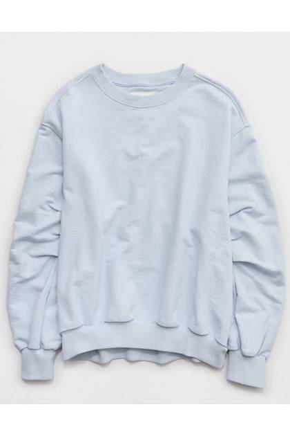 Aerie Jet Setter Crew Sweatshirt Misty Sky