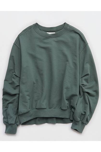 Aerie Jet Setter Crew Sweatshirt Royal Palm