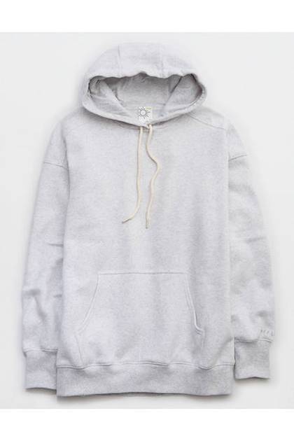 OFFLINE By Aerie Cloud Fleece Oversized Hoodie Light Heather Gray