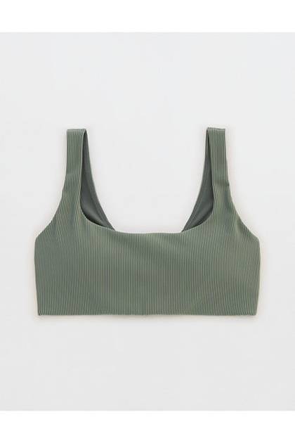 OFFLINE By Aerie Stripe Rib Classic Sports Bra Royal Palm
