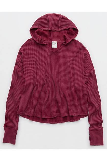 OFFLINE By Aerie Wow! Waffle Hoodie Goddess