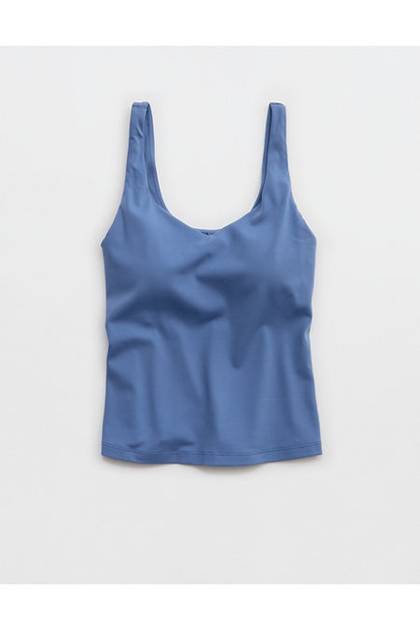 OFFLINE By Aerie Real Me Low Key Tank Top Marbled Blue