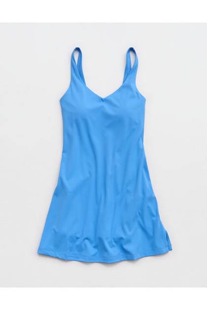 OFFLINE By Aerie Real Me Low Key Mini Dress Tidal Blue