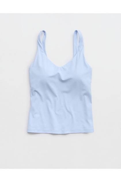 OFFLINE By Aerie Real Me Low Key Tank Top Eyelet Blue