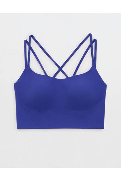 OFFLINE By Aerie Real Me XTRA Hold Up! Strappy Sports Bra Deep Cobalt