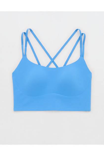 OFFLINE By Aerie Real Me XTRA Hold Up! Strappy Sports Bra Tidal Blue