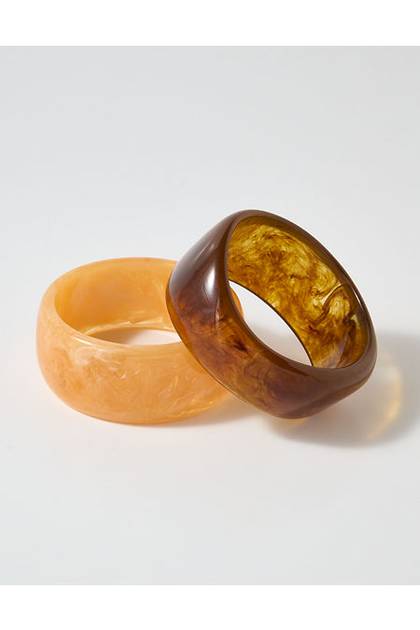 Aerie Chunky Resin Bangle Set Nude