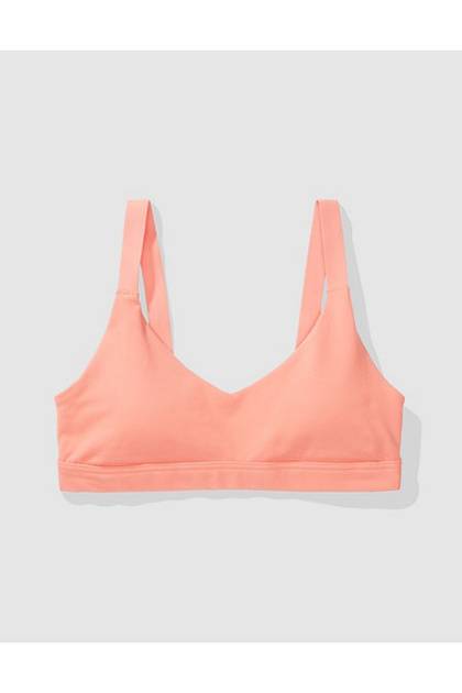 OFFLINE By Aerie The Hugger V-Neck Sports Bra Saturn Peach