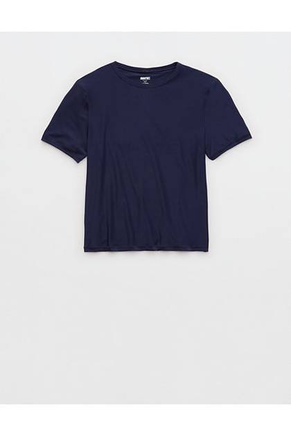 SMOOTHEZ Short Sleeve Crew T-Shirt Navy