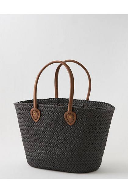 Aerie Oversized Woven Straw Bag Black
