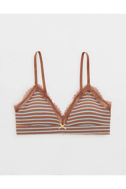 Superchill Cotton Rib Padded Triangle Bralette Horizon