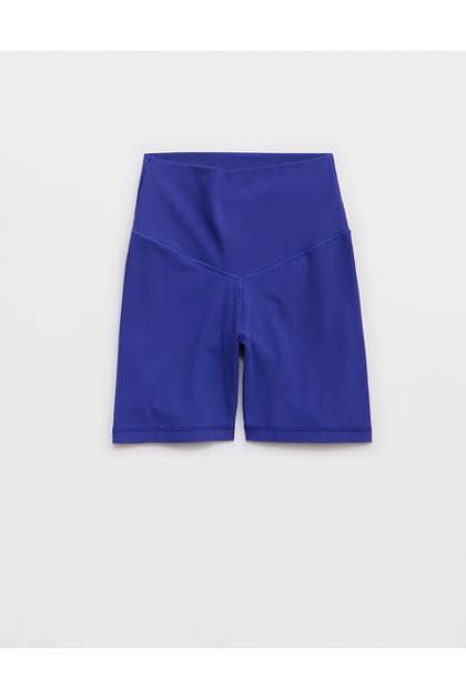 OFFLINE By Aerie Real Me XTRA Ribbed High Waisted 5" Bike Short Deep Cobalt