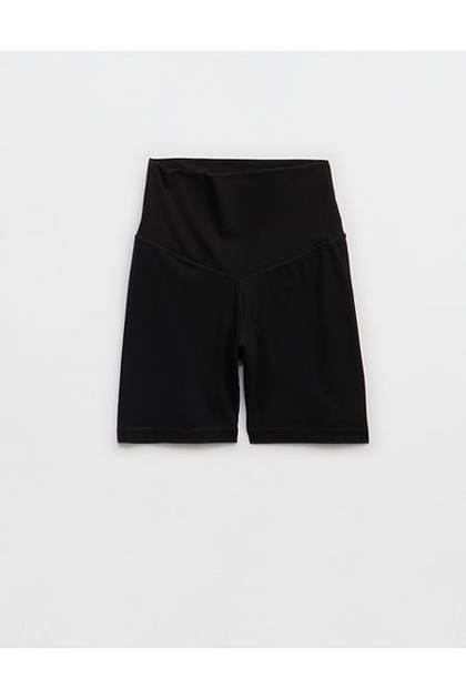 OFFLINE By Aerie Real Me XTRA Ribbed High Waisted 5" Bike Short True Black