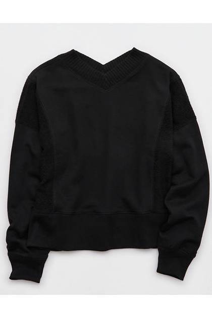 Aerie Après-Chill Sweatshirt True Black