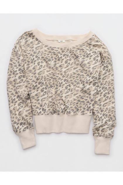 Aerie Go-To Off The Shoulder Sweatshirt Cake Batter