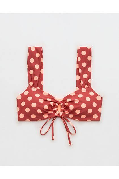 Aerie Keyhole Bandeau Bikini Top Rust