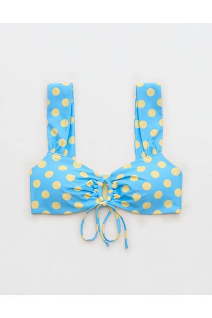 Aerie Keyhole Bandeau Bikini Top Blooming Bright Blue