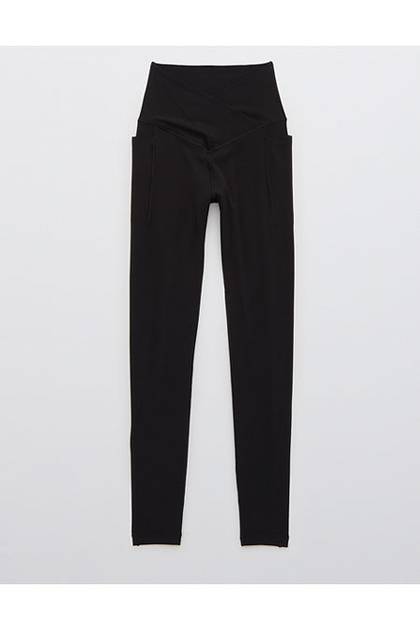 OFFLINE By Aerie Real Me XTRA Crossover High Waisted Pocket Legging True Black