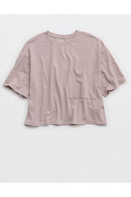 Aerie Dream Jersey Short Sleeve Pajama T-Shirt Pebble