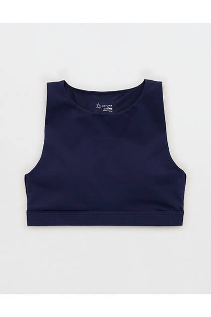 OFFLINE By Aerie The Hugger High Neck Sports Bra Royal Navy
