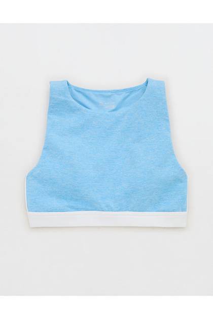 OFFLINE By Aerie The Hugger High Neck Sports Bra Divine Blue