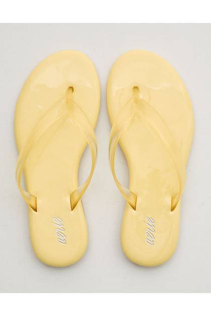Aerie Jelly Flip Flops Citron