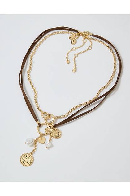 Aerie Suede Festival Charm Necklace Pack Multi