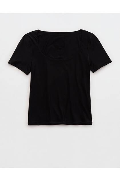 SMOOTHEZ Short Sleeve Scoop T-Shirt True Black