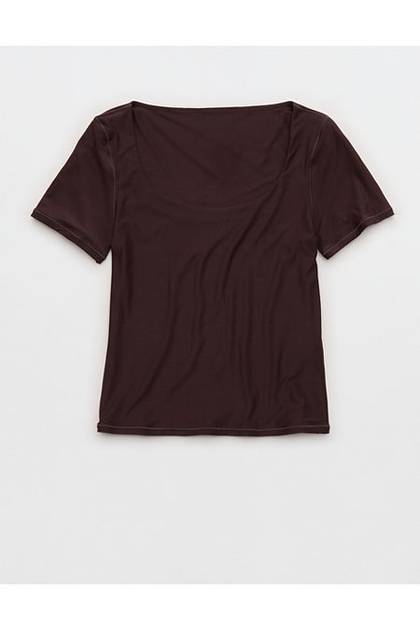 SMOOTHEZ Short Sleeve Scoop T-Shirt Deep Earth