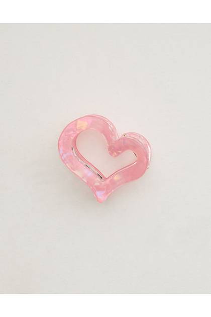 Aerie Jumbo Heart Cutout Clip Pink Petal