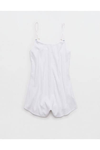 Aerie Off-Duty Pointelle Romper White