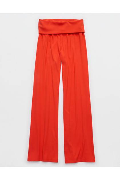 OFFLINE By Aerie Thumbs Up Heavyweight Foldover Trouser Orange Flare