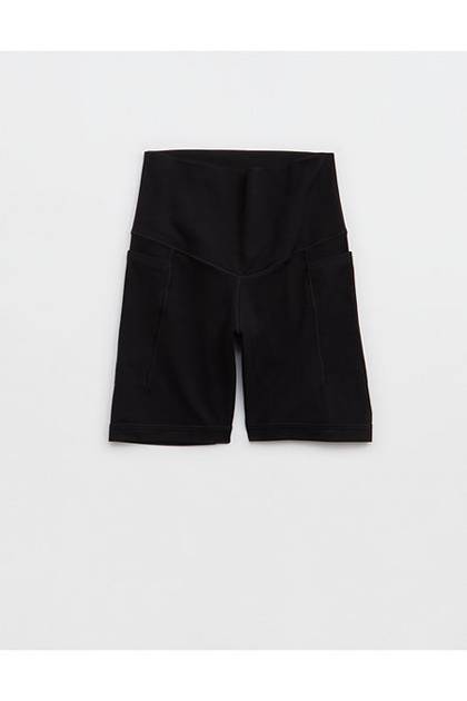 OFFLINE By Aerie Real Me XTRA High Waisted 5" Pocket Bike Short True Black
