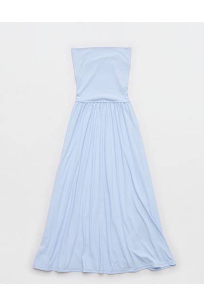 OFFLINE By Aerie Real Me Convertible Maxi Dress Eyelet Blue