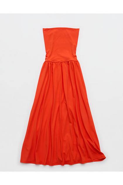 OFFLINE By Aerie Real Me Convertible Maxi Dress Orange Flare