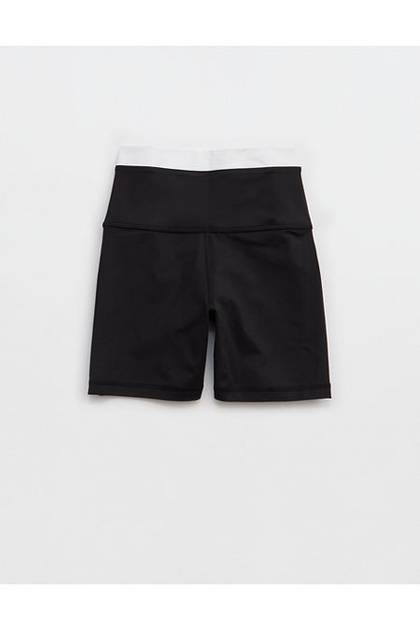 OFFLINE By Aerie The Hugger High Waisted 5" Colorblock Bike Short True Black