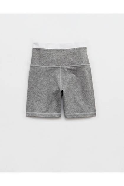 OFFLINE By Aerie The Hugger High Waisted 5" Colorblock Bike Short Medium Heather Gray