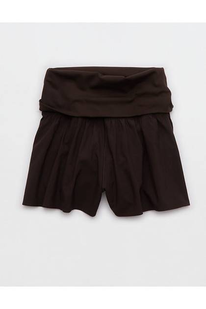 OFFLINE By Aerie Real Me Foldover Flowy Short Deep Earth