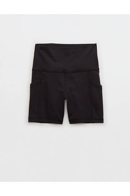 OFFLINE By Aerie The Hugger High Waisted 5" Pocket Bike Short True Black