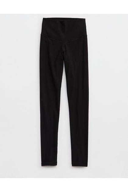 OFFLINE By Aerie Real Me XTRA High Waisted Ribbed Legging True Black